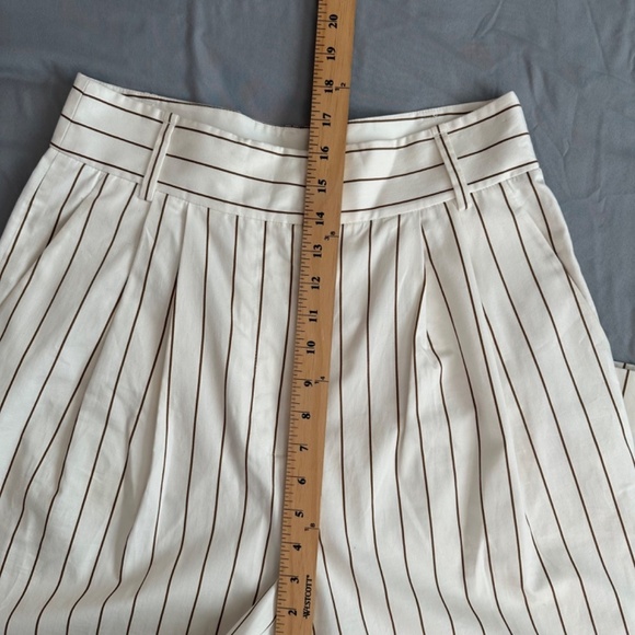 Tibi Bianca Crop Pant Ivory Multi Womens Size 6 High Waist Wide Leg Preppy - Picture 10 of 16